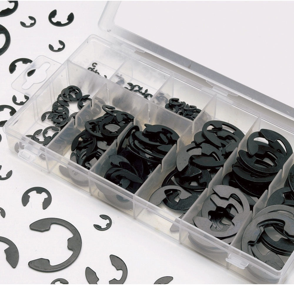 SERIE SET KIT ASSORTIMENTO 300 ANELLI SEEGER RONDELLE ELASTICO E-CLIPS