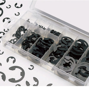 SERIE SET KIT ASSORTIMENTO 300 ANELLI SEEGER RONDELLE ELASTICO E-CLIPS