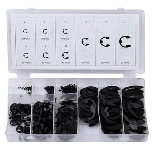 SERIE SET KIT ASSORTIMENTO 300 ANELLI SEEGER RONDELLE ELASTICO E-CLIPS