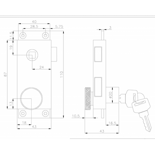 SERRATURA DA APPOGGIARE DESTRA
