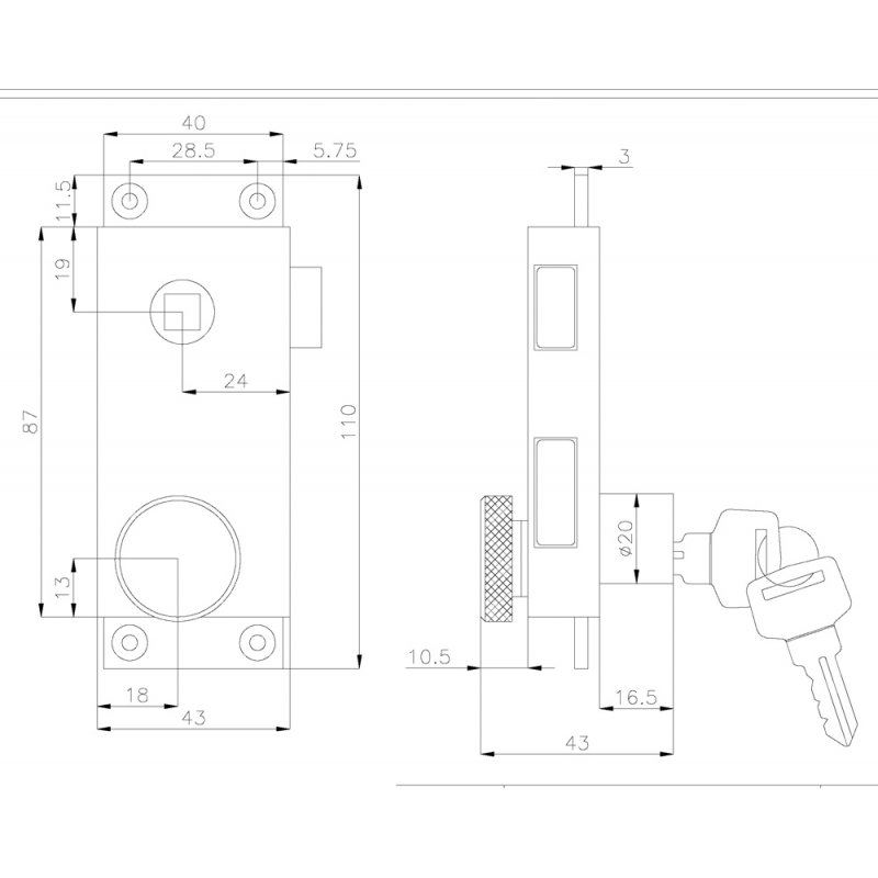 SERRATURA DA APPOGGIARE SINISTRA