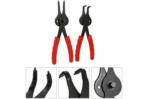 SET 12 PINZE PER ANELLI ELASTICI INTERNI ESTERNI REVERSIBILE 45° A 90° 07209