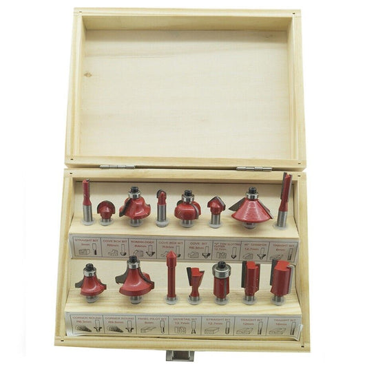 SET 15 FRESE FRESA PER LEGNO PER SCANALARE RIFILARE SANALATURE FRESATRICE 6MM