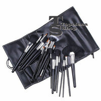 SET 24 PENNELLI PER TRUCCO COSMETICA MAKE UP OMBRETTO FARD CON CUSTODIA BORSA -