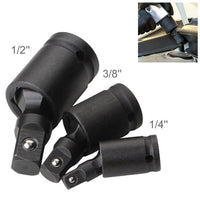 SET 3 ADATTATORI 3/8" 1/2" 1/4" A SNODO GIUNTO GIREVOLE UNIVERSALE ADATTATORE