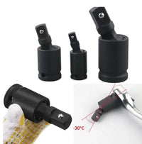 SET 3 ADATTATORI 3/8" 1/2" 1/4" A SNODO GIUNTO GIREVOLE UNIVERSALE ADATTATORE