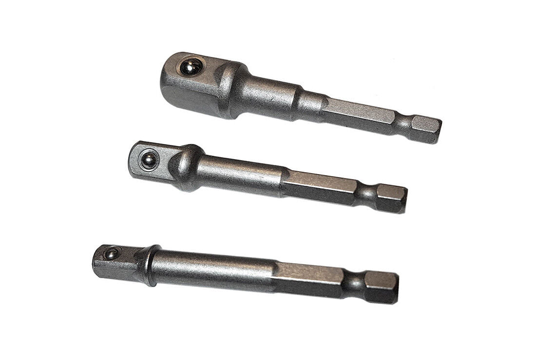 SET 3 BUSSOLE INSERTO PROLUNGA PER TRAPANO AVVITATORE ATTACCO 1/2'' 1/4'' 3/8''