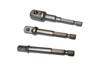 SET 3 BUSSOLE INSERTO PROLUNGA PER TRAPANO AVVITATORE ATTACCO 1/2'' 1/4'' 3/8''