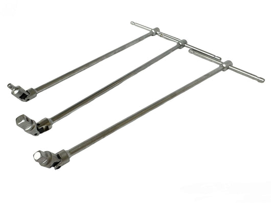 SET 3 CHIAVI MANICO A T CON SNODO SNODABILE MISURA 1/4-1/2-3/8 LUNGHEZZA 45cm
