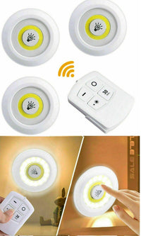 SET 3 FARETTI LED LIGHT CON TELECOMANDO REMOTE CONTROL PER SOFFITTO ARMADIO