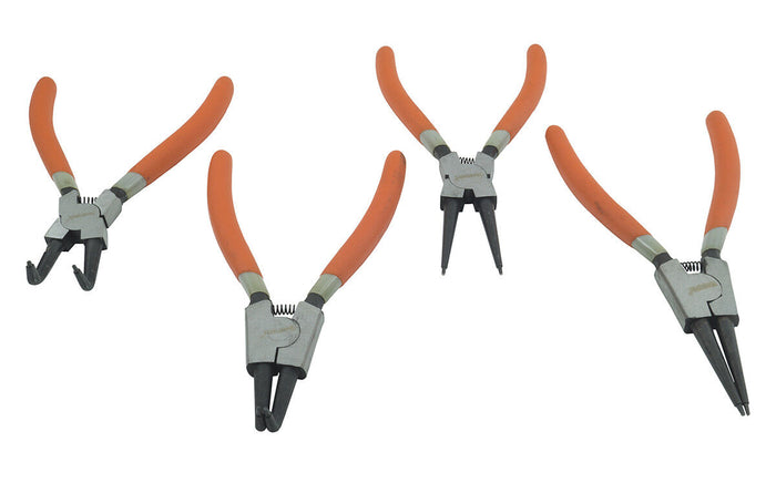 SET 4 PINZE PER ANELLI ELASTICI INTERNI ESTERNI 180mm DRITTE E ANGOLO 90°