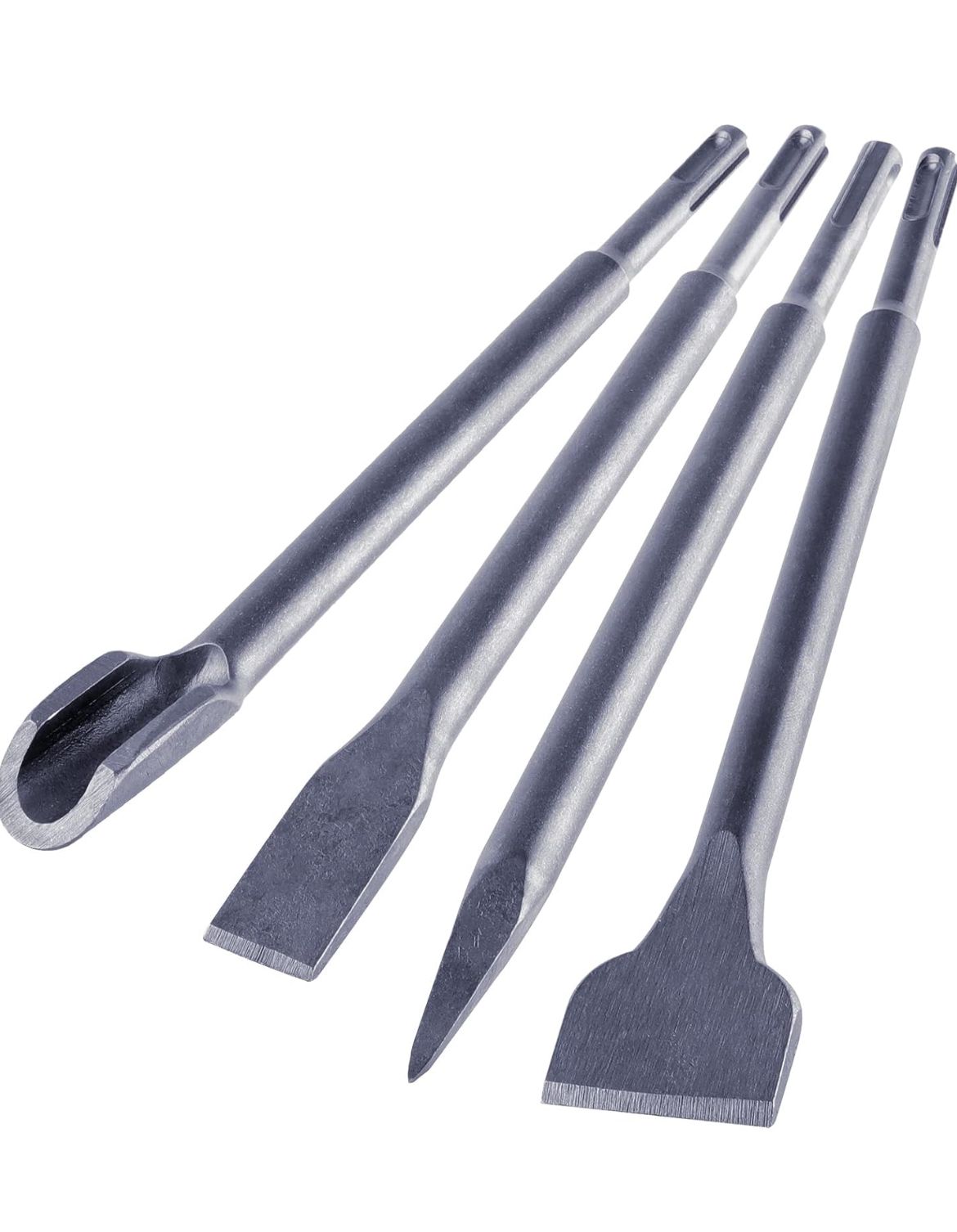 SET 4 SCALPELLI SDS PLUS 2 SPATOLA 1 A PUNTA 1 FORMA DI U MARTELLO DEMOLITORE