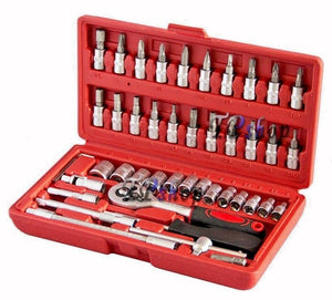 SET CHIAVI A BUSSOLA CON CRICCHETTO 46 PZ PEZZI CACCIAVITE ESAGONALE CHIAVE