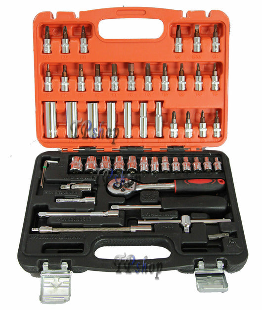 SET CHIAVI A BUSSOLA CON CRICCHETTO 53 PEZZI CHROME VANADIUM IN VALIGETTA