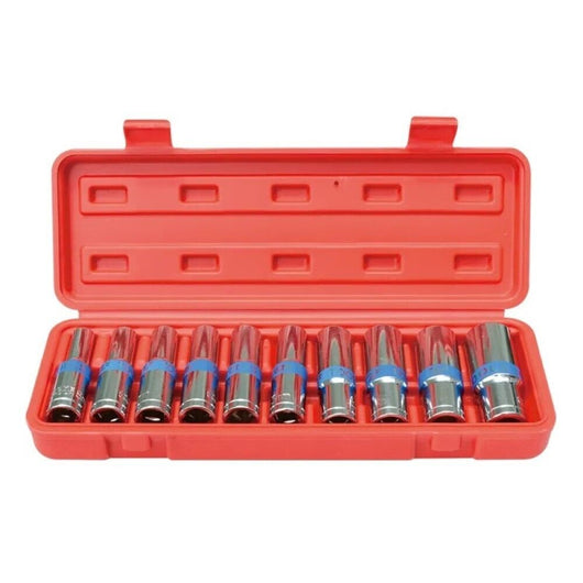 SET CHIAVI BUSSOLA LUNGHE 1/2'' DA 8 A 24 10PZ ESAGONALI PISTOLA AVVITATORE