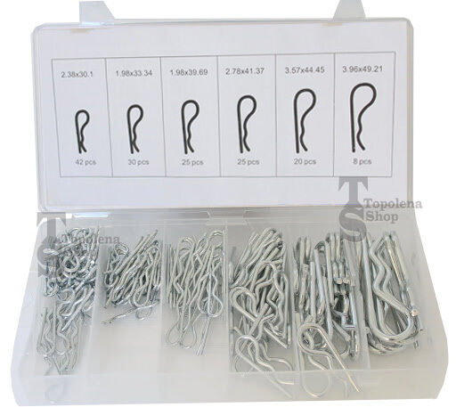 SET DI COPPIGLIE PERNI FERMI DI SICUREZZA VARIE MISURE 150 PEZZI IN BOX 150 pz