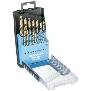 SET DI PUNTE COBALTO HSS+CO5% 19 PZ DIN 338 - BENMAN 