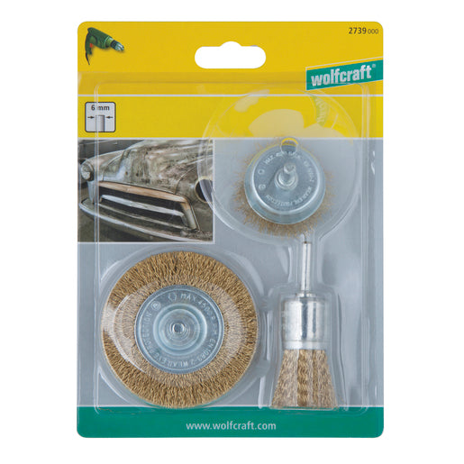 SET DI SPAZZOLE CON FILO DI OTTONE, 3 PZ.