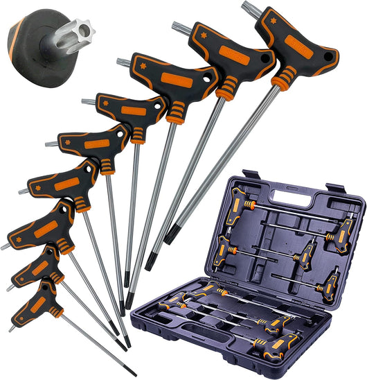 SET KIT 16 PZ CHIAVI CHIAVE A T ESAGONALI e TORX LUNGHE + VALIGETTA CASSETTA
