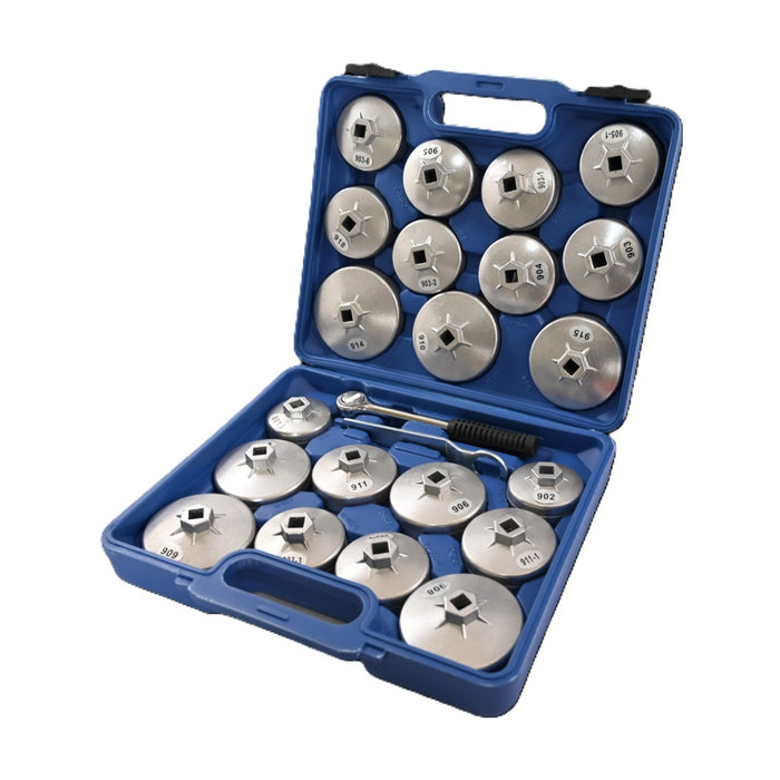 SET KIT CHIAVE A TAZZA PER FILTRO OLIO 23 PZ AUTO CON CHIAVE A CRICHETTO