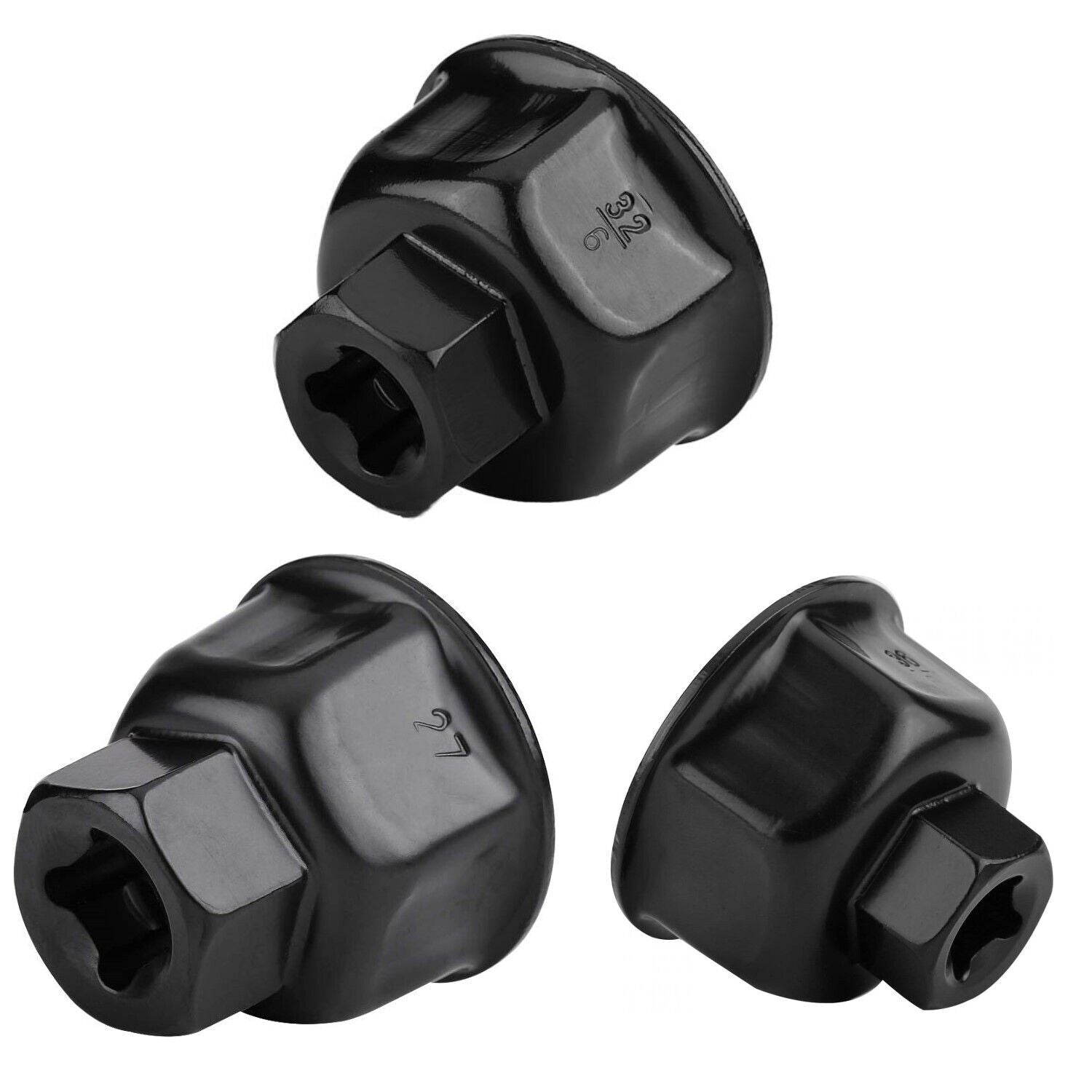 SET KIT CHIAVE A TAZZA PER FILTRO OLIO 3PZ AUTO 27mm 32mm 36mm 3/8" FS-22002