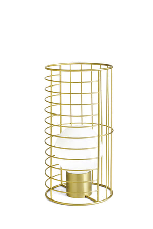 SETTI LAMPADA IN METALLO TONDA VETRO OPALINO STRUTTURA ORO TONDINO ATTACCO E27