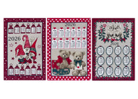 Set 6 Strofinaccio Asciugamano Cucina Natale Calendario In Cotone Made Italy