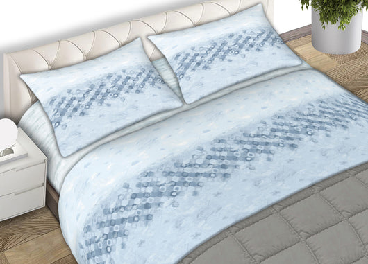 Completo Lenzuola 100% Cotone Made Italy Fantasia Cell C.N. - Singolo - Azzurro