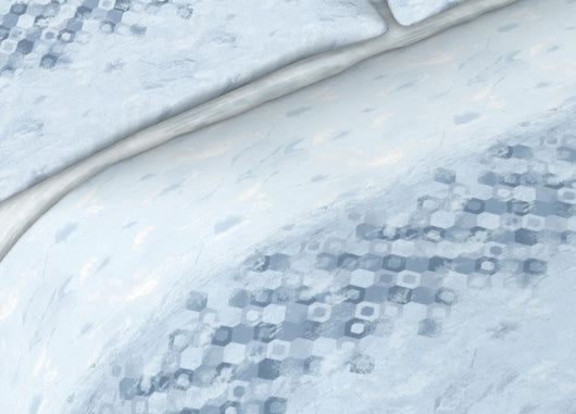 Completo Lenzuola 100% Cotone Made Italy Fantasia Cell C.N. - Singolo - Azzurro