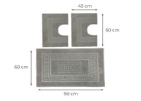 Tappeto Da Bagno Disegno Torino Colore Grigio - Par 3Pezzi - Grigio