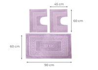 Tappeto Da Bagno Disegno Torino Colore Lilla - Par 3Pezzi - Lilla