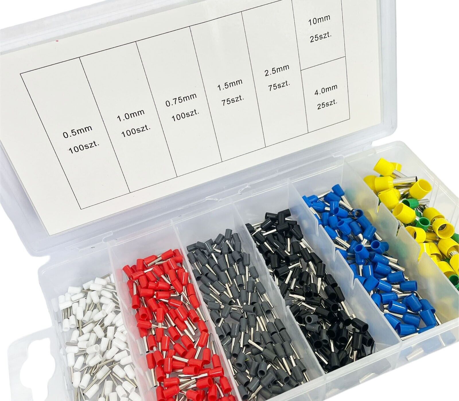 SEt 500pz TERMINALI CONNETTORI CAPICORDA PREISOLATI PER CAVI ELETTRICI 02036