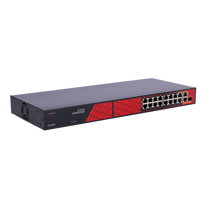 SF-SW1916HIPOE-HF-300 Ethernet PoE Hybrid<br />Switch 16 RJ45 ports (14xPoE+ 2xHi-PoE) 2 Uplink<br />RJ45 1SFP