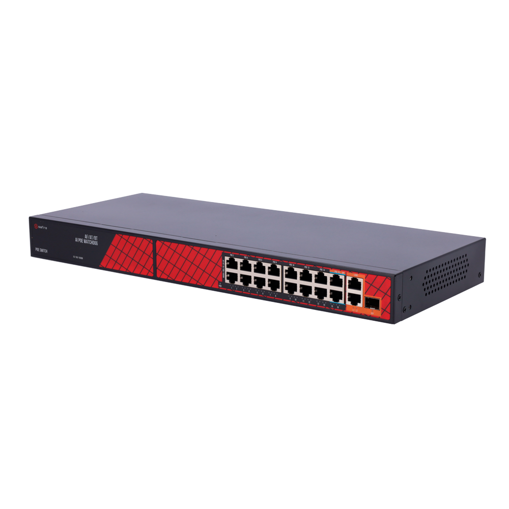 SF-SW1916HIPOE-HF-300 Ethernet PoE Hybrid<br />Switch 16 RJ45 ports (14xPoE+ 2xHi-PoE) 2 Uplink<br />RJ45 1SFP