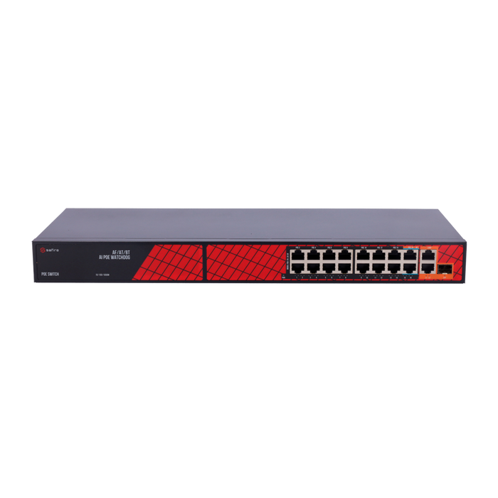 SF-SW1916HIPOE-HF-300 Ethernet PoE Hybrid<br />Switch 16 RJ45 ports (14xPoE+ 2xHi-PoE) 2 Uplink<br />RJ45 1SFP