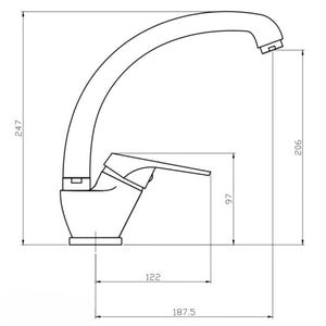 Ogomondo miscelatore oslo orientabile ottone colorato per lavello cucina *** finitura- avena 2, confezione 1