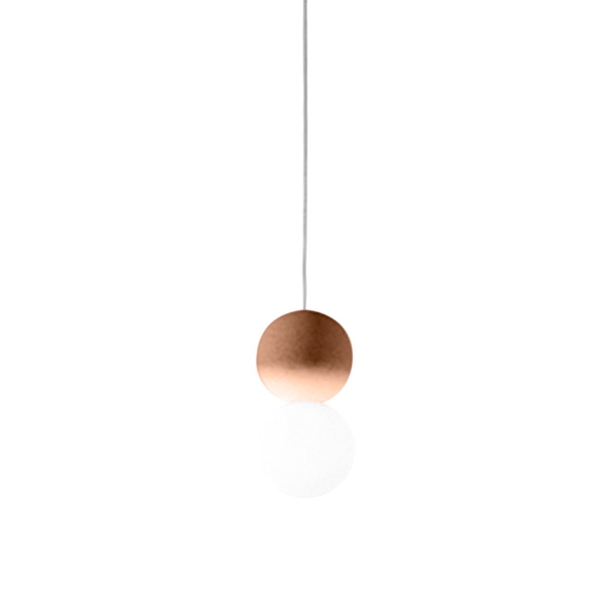 Sfera - Lampada a sospensione singola con sfera in cemento rosso e vetro opale - 1XG9 max 1X7W, montatura bianca, IP20