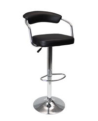 Sgabello da bar cucina con schienale e braccioli regolabile girevole in ecopelle nero - Nuoro - SG-10ENU