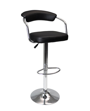 Sgabello da bar cucina con schienale e braccioli regolabile girevole in ecopelle nero - Nuoro - SG-10ENU