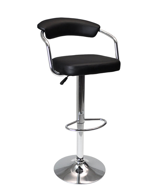 Sgabello da bar cucina con schienale e braccioli regolabile girevole in ecopelle nero - Nuoro - SG-10ENU
