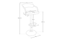 Sgabello da bar cucina con schienale e braccioli regolabile girevole in ecopelle nero - Nuoro - SG-10ENU