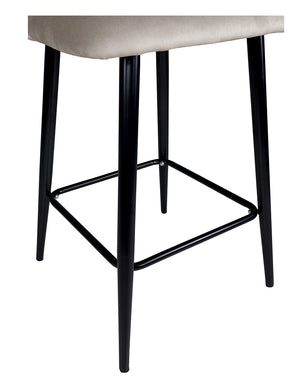 Sgabello cucina imbottito, sgabello alto in velluto tortora - Zoe - SG03ZOPM