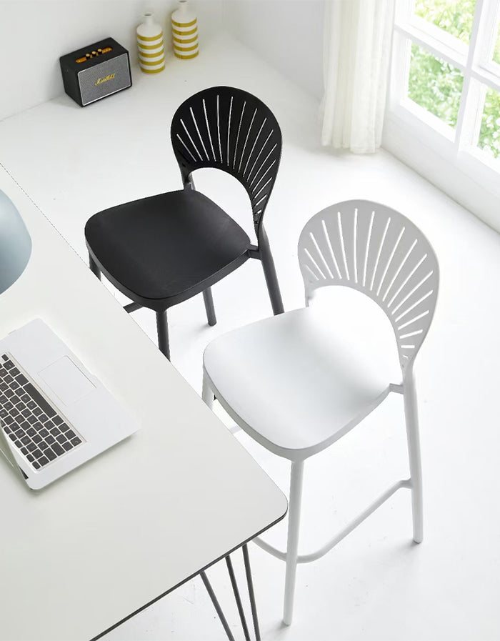 Sgabello cucina bianco in plastica, sgabello alto – Sunny