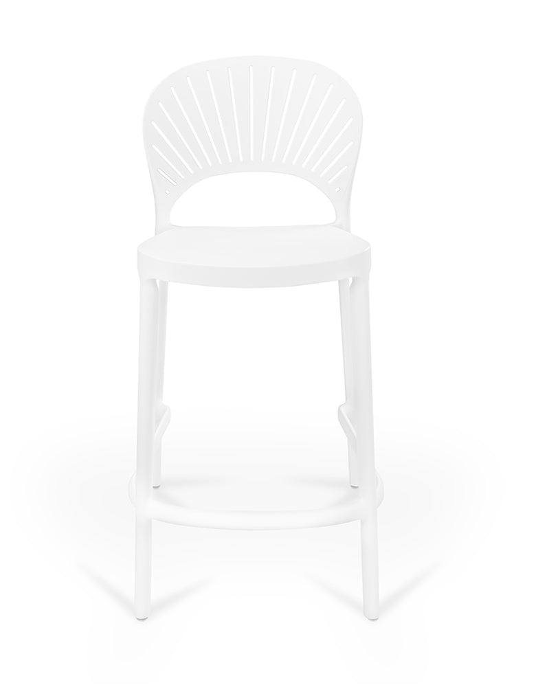 Sgabello cucina bianco in plastica, sgabello alto – Sunny