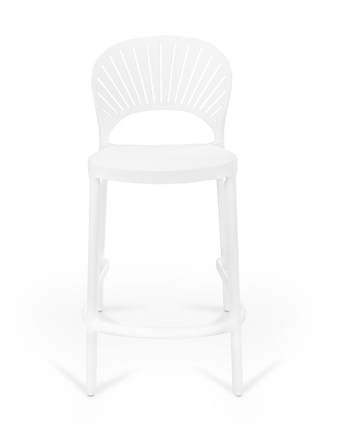 Sgabello cucina bianco in plastica, sgabello alto – Sunny