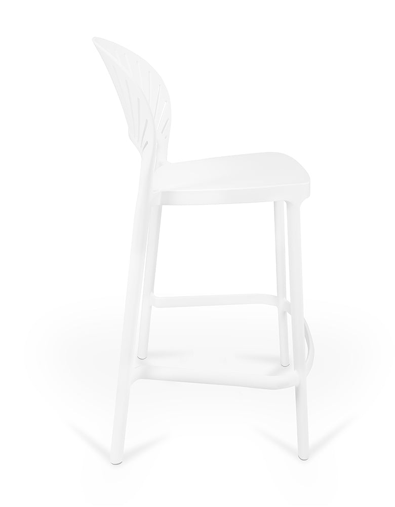 Sgabello cucina bianco in plastica, sgabello alto – Sunny