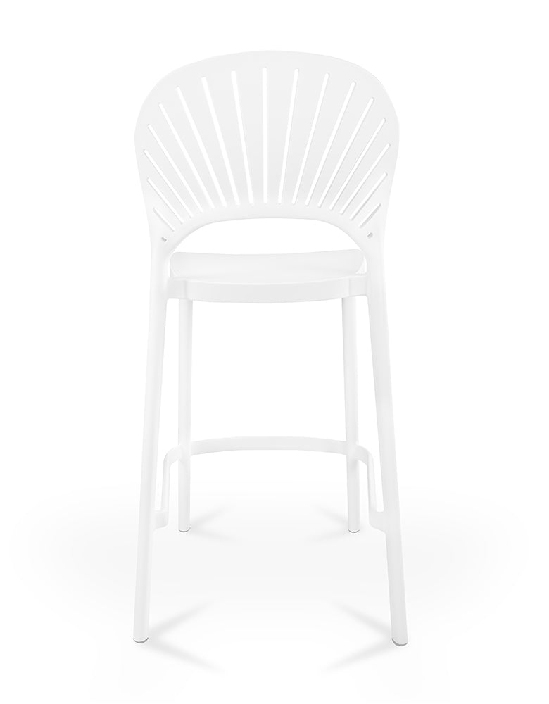 Sgabello cucina bianco in plastica, sgabello alto – Sunny