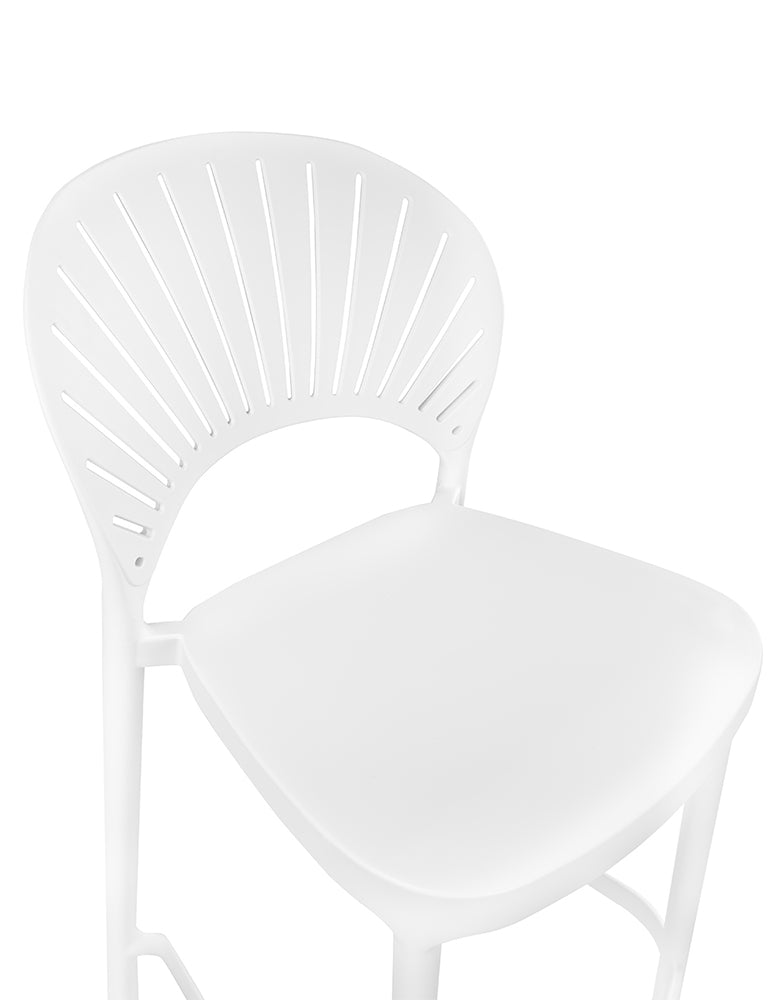 Sgabello cucina bianco in plastica, sgabello alto – Sunny
