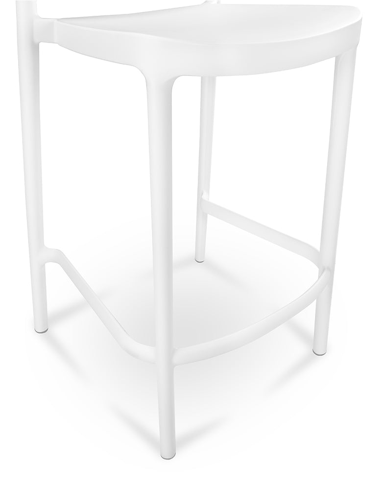 Sgabello cucina bianco in plastica, sgabello alto – Sunny