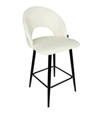 Sgabello cucina imbottito, sgabello alto in tessuto bouclÃ¨ bianco - Zoe - SG08ZOPM